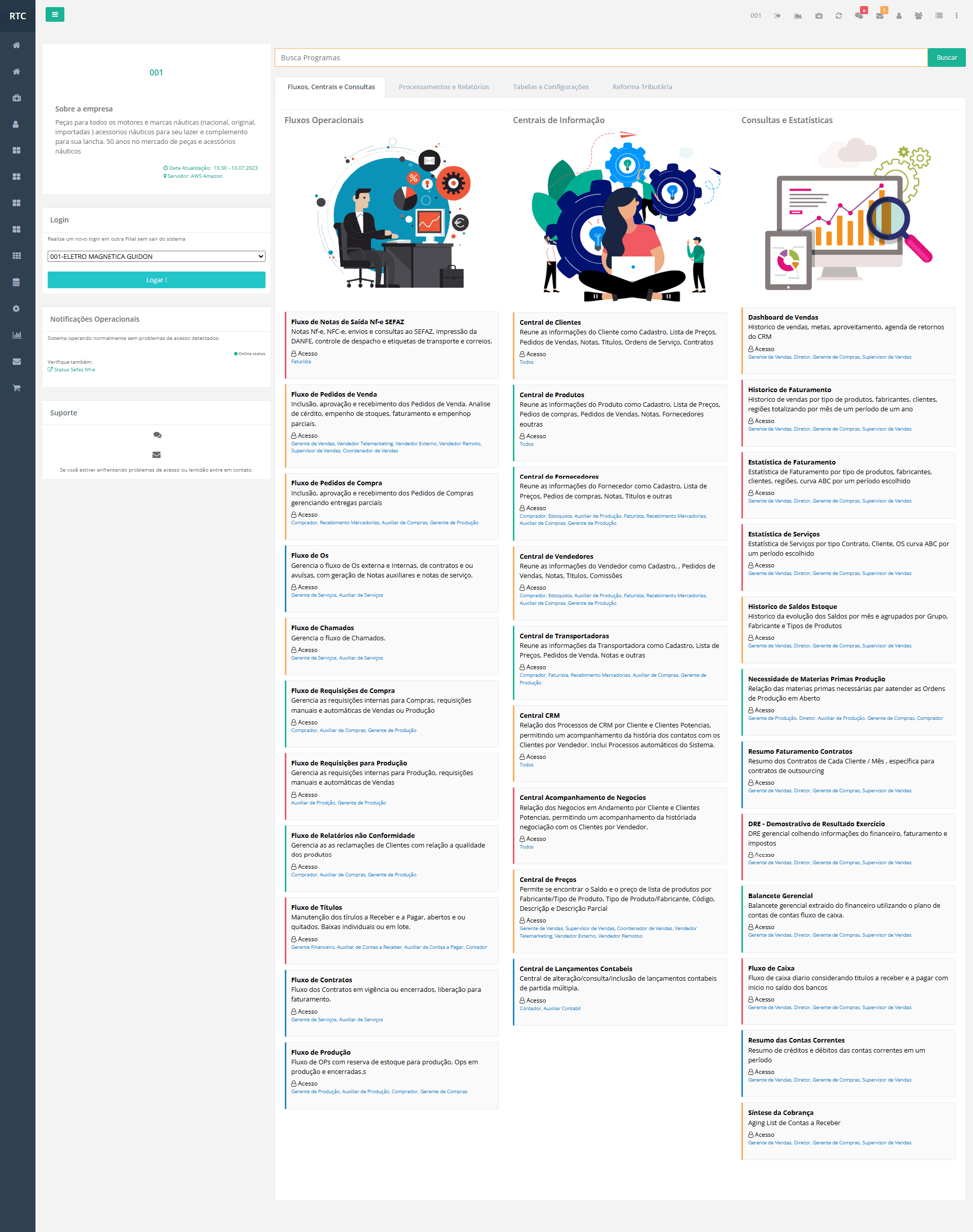 Tela do sistema WinShop.Net